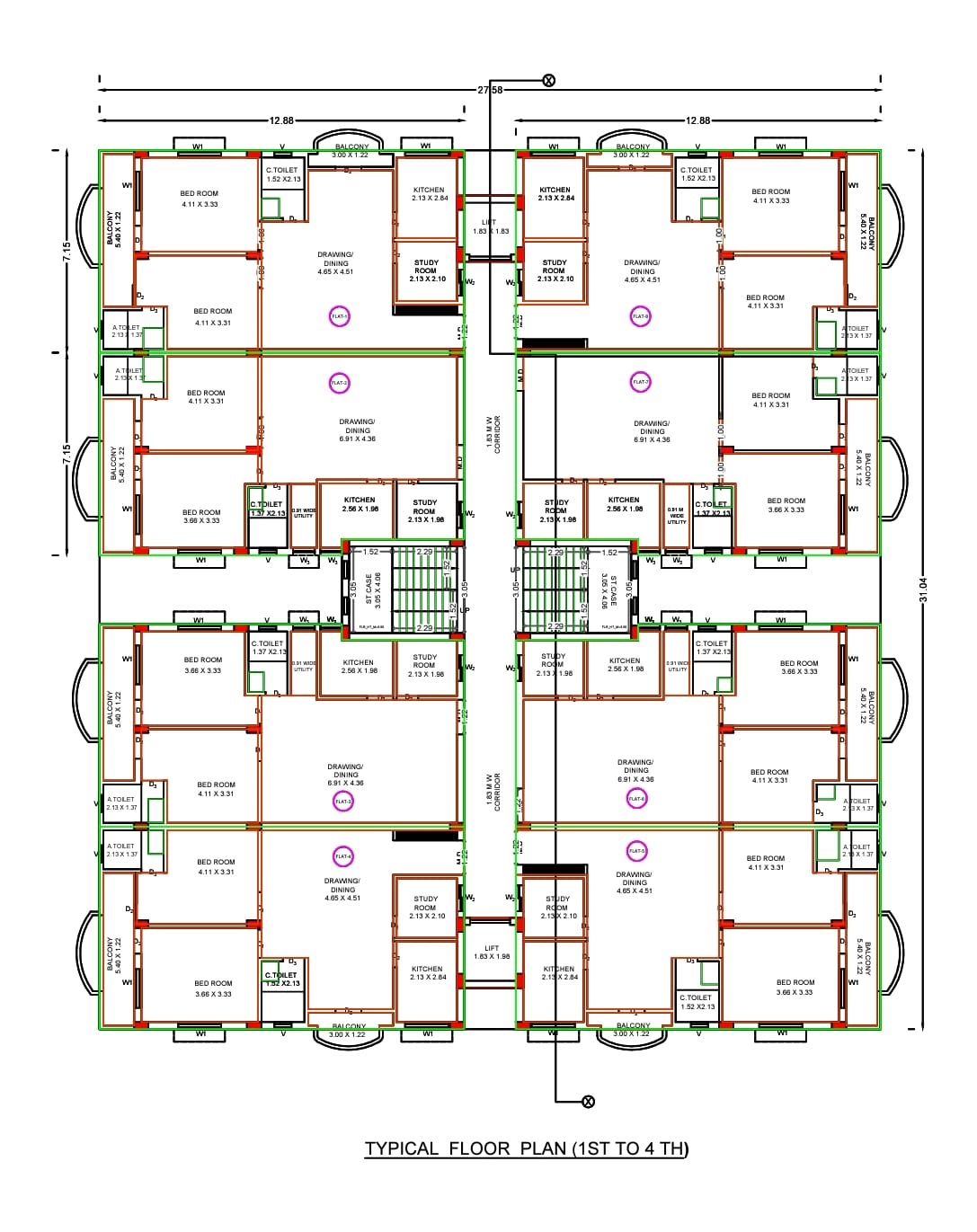 3 BHK Floor Plan